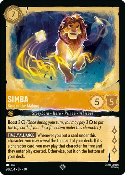 Simba - King in the Making Whispers in the Well Lorcana card