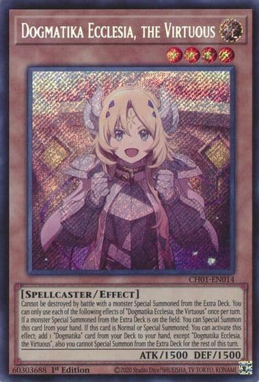 Dogmatika Ecclesia the Virtuous Secret Rare THE CHRONICLES DECK: The Fallen & The Virtuous (All-Foil Edition) Yu-Gi-Oh! card