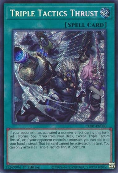 Triple Tactics Thrust Secret Rare THE CHRONICLES DECK: The Fallen & The Virtuous (All-Foil Edition) Yu-Gi-Oh! card