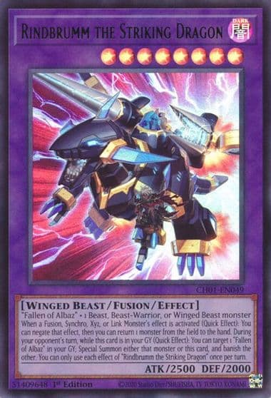 Rindbrumm the Striking Dragon THE CHRONICLES DECK: The Fallen & The Virtuous (All-Foil Edition) Yu-Gi-Oh! card