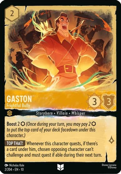 Gaston Frightful Bully Whispers in the Well Lorcana card