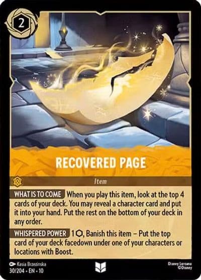 Recovered Page Whispers in the Well Lorcana card