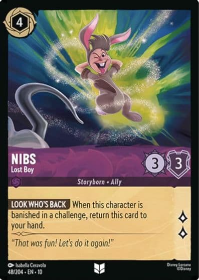 Nibs Lost Boy Whispers in the Well Lorcana card