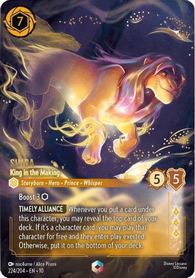 Simba King in the Making Enchanted Whispers in the Well Lorcana card