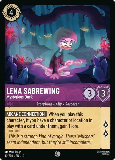 Lena Sabrewing Mysterious Duck Whispers in the Well Lorcana card