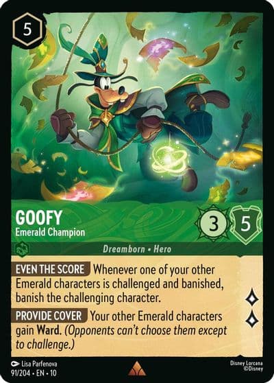 Goofy Emerald Champion Whispers in the Well Lorcana card