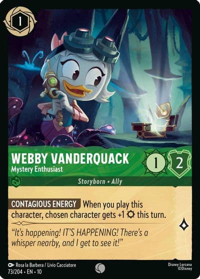 Webby Vanderquack Mystery Enthusiast Whispers in the Well Lorcana card