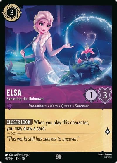 Elsa Exploring the Unknown Whispers in the Well Lorcana card