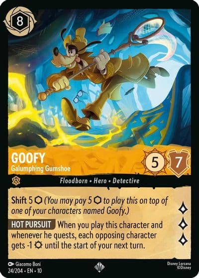 Goofy Galumphing Gumshoe Whispers in the Well Lorcana card