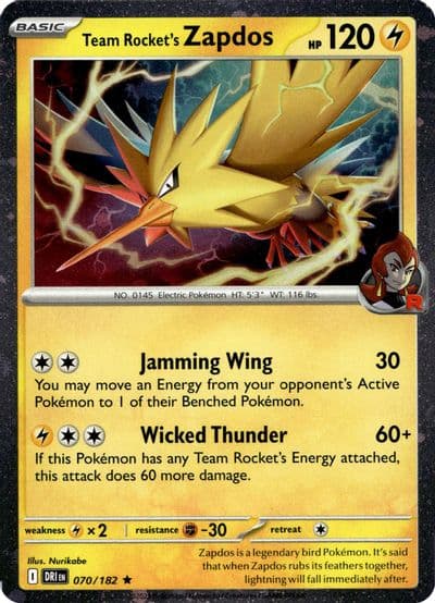 Team Rocket's Zapdos (Cosmos Holo) Miscellaneous Cards & Products Pokemon card