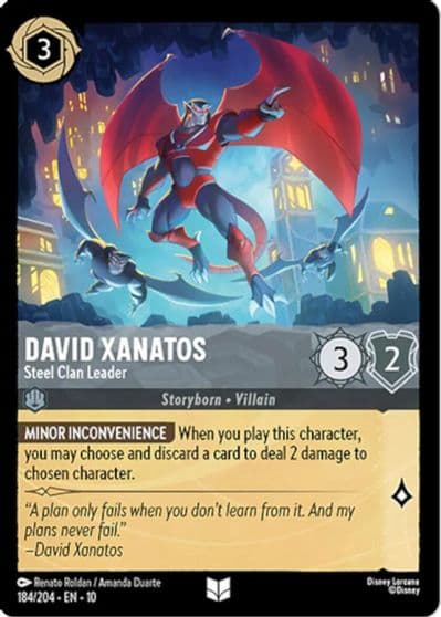 David Xanatos Steel Clan Leader Whispers in the Well Lorcana card
