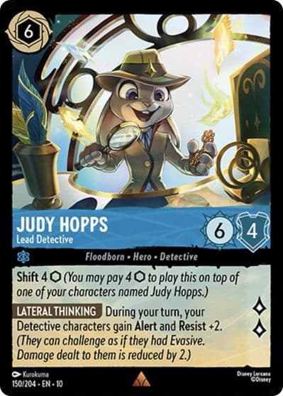 Judy Hopps Lead Detective Whispers in the Well Lorcana card