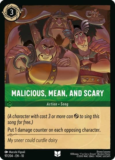 Malicious Mean and Scary Whispers in the Well Lorcana card