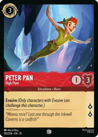 Peter Pan High Flyer Whispers in the Well Lorcana card
