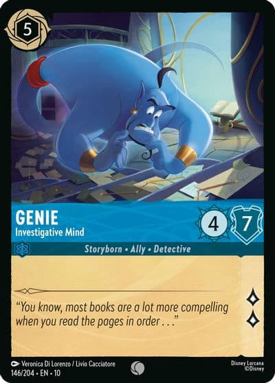 Genie Investigative Mind Whispers in the Well Lorcana card