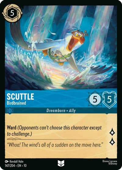 Scuttle Birdbrained Whispers in the Well Lorcana card