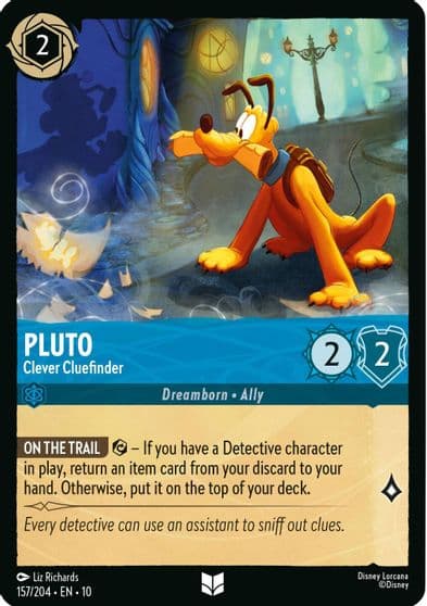 Pluto Clever Cluefinder Whispers in the Well Lorcana card