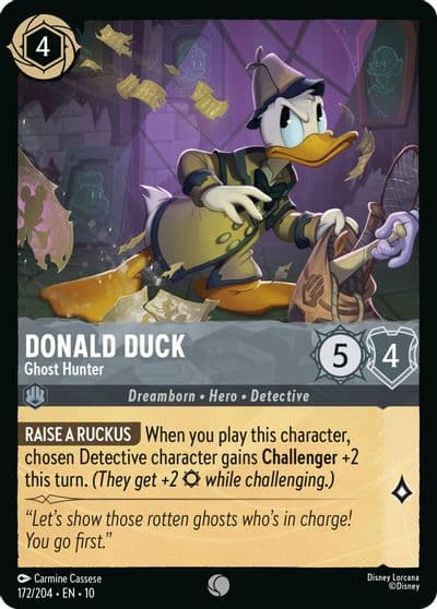 Donald Duck Ghost Hunter Whispers in the Well Lorcana card