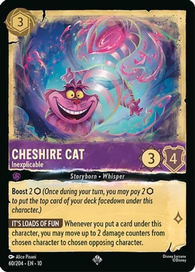 Cheshire Cat Inexplicable Whispers in the Well Lorcana card