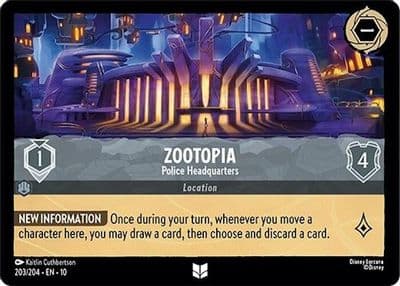 Zootopia Police Headquarters Whispers in the Well Lorcana card