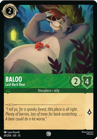 Baloo Laid Back Bear Whispers in the Well Lorcana card