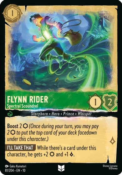 Flynn Rider Spectral Scoundrel Whispers in the Well Lorcana card