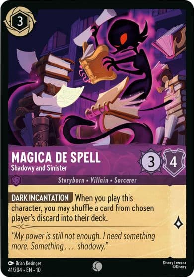 Magica De Spell Shadowy and Sinister Whispers in the Well Lorcana card