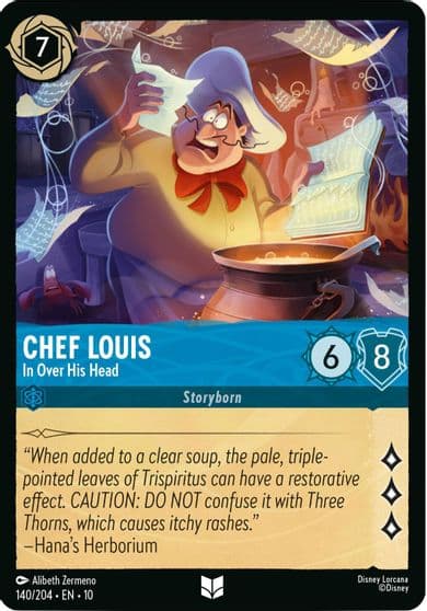 Chef Louis In Over His Head Whispers in the Well Lorcana card