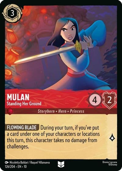 Mulan Standing Her Ground Whispers in the Well Lorcana card