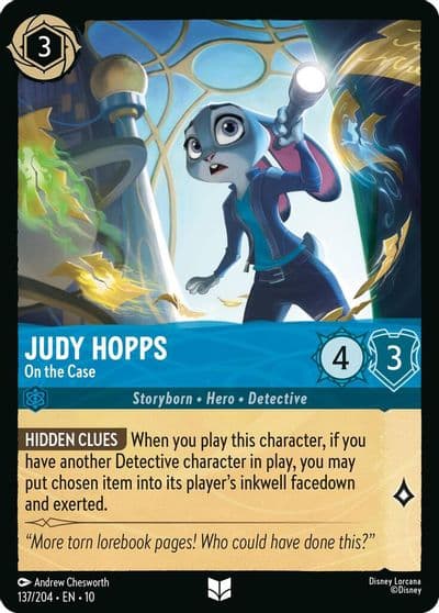 Judy Hopps On the Case Whispers in the Well Lorcana card
