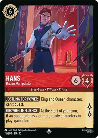 Hans Brazen Manipulator Whispers in the Well Lorcana card