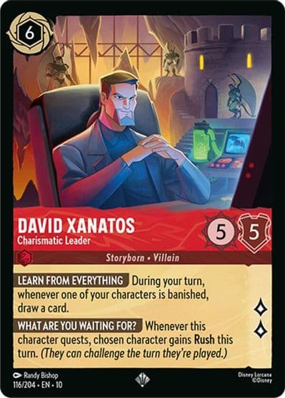 David Xanatos Charismatic Leader Whispers in the Well Lorcana card