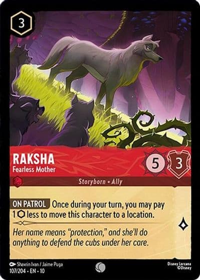Raksha Fearless Mother Whispers in the Well Lorcana card