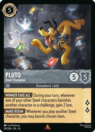 Pluto Steel Champion Whispers in the Well Lorcana card
