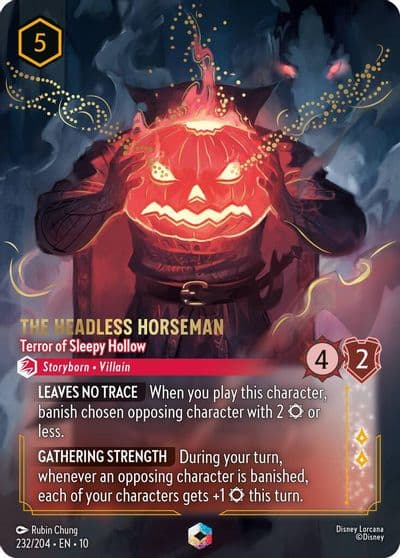 The Headless Horseman Terror of Sleepy Hollow Enchanted Whispers in the Well Lorcana card