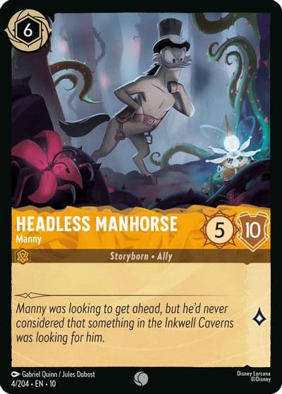 Headless Manhorse Manny Whispers in the Well Lorcana card