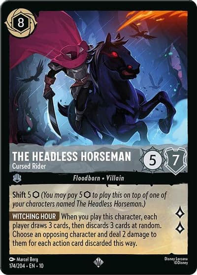 The Headless Horseman Cursed Rider Whispers in the Well Lorcana card
