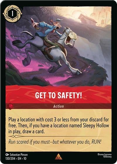 Get to Safety Whispers in the Well Lorcana card