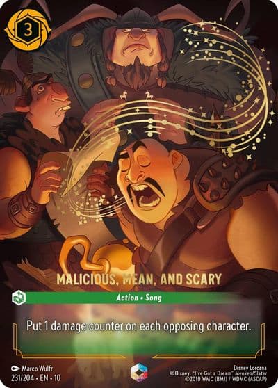 Malicious Mean and Scary Enchanted Whispers in the Well Lorcana card