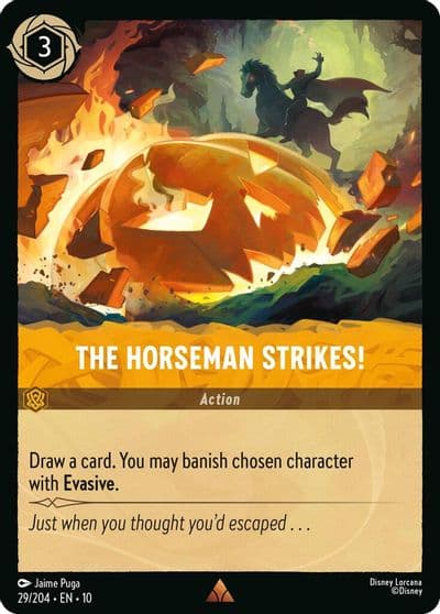The Horseman Strikes Whispers in the Well Lorcana card