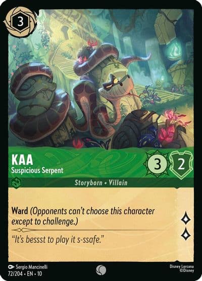Kaa Suspicious Serpent Whispers in the Well Lorcana card