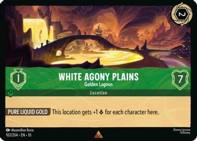 White Agony Plains Golden Lagoon Whispers in the Well Lorcana card