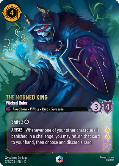 The Horned King Wicked Ruler Enchanted Whispers in the Well Lorcana card