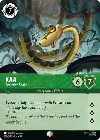 Kaa Secretive Snake Epic Whispers in the Well Lorcana card