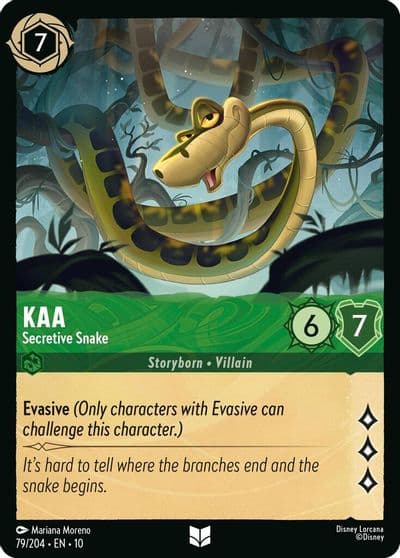 Kaa Secretive Snake Whispers in the Well Lorcana card