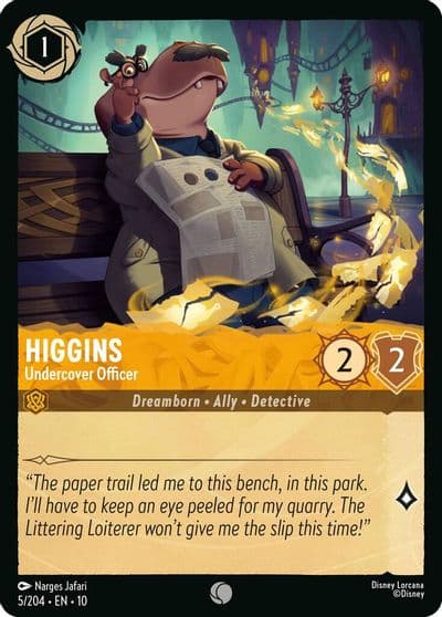 Higgins Undercover Officer Whispers in the Well Lorcana card