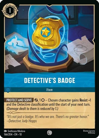 Detectives Badge Whispers in the Well Lorcana card