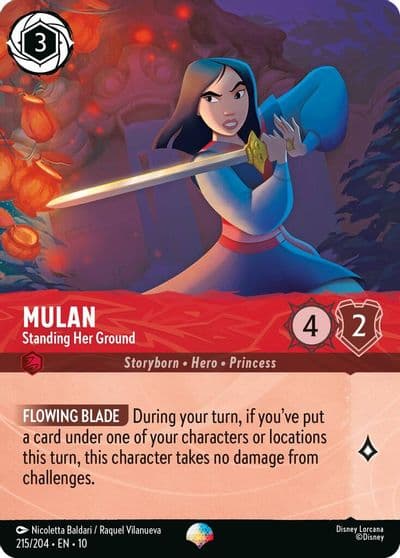 Mulan Standing Her Ground Epic Whispers in the Well Lorcana card