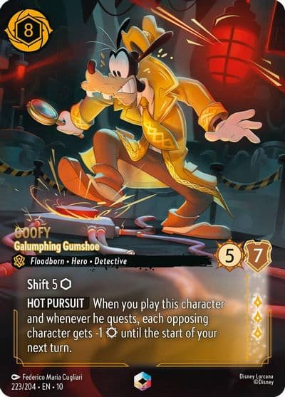 Goofy Galumphing Gumshoe Enchanted Whispers in the Well Lorcana card