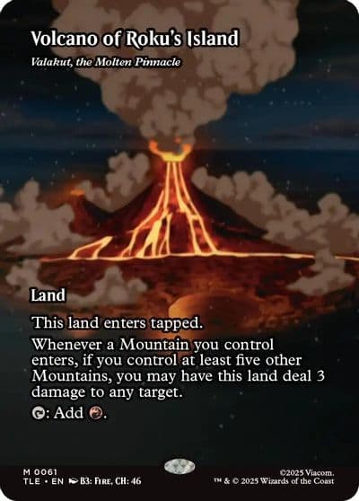 Volcano of Rokus Island Valakut the Molten Pinnacle Borderless Avatar: The Last Airbender: Eternal-Legal Magic card